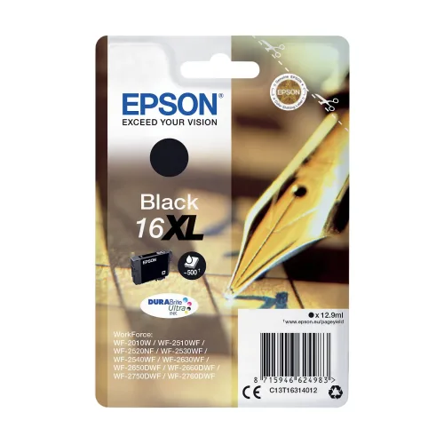Epson, EPSON Tintenpatrone 16XL schwarz T163140 WF 2010/2540 500 Seiten
