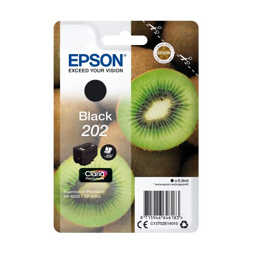 Epson, EPSON Tintenpatrone 202 schwarz T02E140 XP-6000/6005 250 Seiten