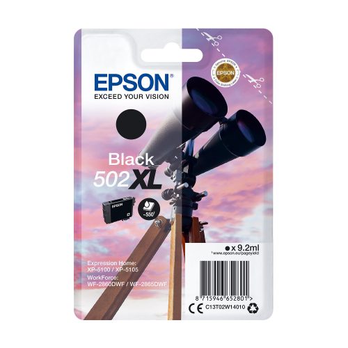 Epson, EPSON Tintenpatrone 502XL schwarz T02W140 WF-2860/XP-5100 550 Seiten