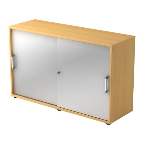 Hammerbacher Schiebetürenschrank 2FH CE Buche, Silber 1.200 x 400 x 748 mm