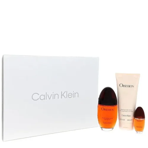Calvin Klein, Calvin Klein OBSESSION Gift Set -- 100 ml Eau De Parfum Spray + 200 ml Body Lotion + 1 ml Mini EDP Spray