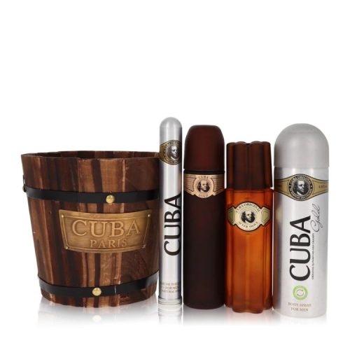 Fragluxe, Cuba Gold by Fragluxe Gift Set -- 3.4 oz Eau de Toilette Spray + 1.17 oz Eau de Toilette Spray + 6.7 oz Body Spray + 3.3 oz After Shave