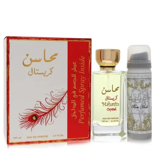 Lattafa, Lattafa Mahasin Crystal Eau De Parfum Spray with 50 ml Deodorant Spray 100 ml