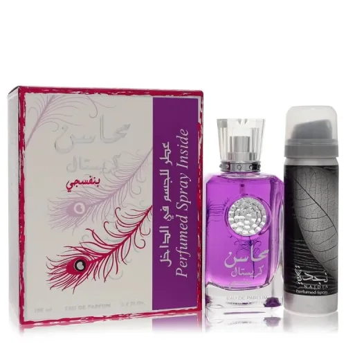 Lattafa, Lattafa Mahasin Crystal Violet Eau De Parfum Spray with 50 ml Deodorant Spray 100 ml