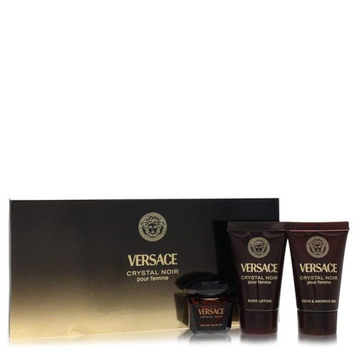 Versace, Crystal Noir by Versace Gift Set -- .17 oz Mini EDT + .8 oz Shower Gel + .8 oz Body Lotion