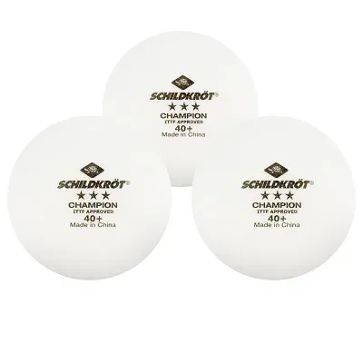Mts Sportartikel, Schildkroet 608540 - Tischtennisball 3-Stern Champion ITTF, Poly 40+ Qualität, 3 Stk. im Karton, Weiß
