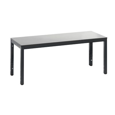 C + P, Umkleidebank Basic Plus, für Feuchträume, ohne Rückenlehne, 4-Fussgestell schwarzgrau RAL 7021, ohne Schuhrost, B 1000 mm, Dekor silbergrau
