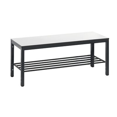 C+P, C+P Umkleidesitzbank Basic Plus, Länge 1.000 mm, inkl. Schuhrost, schwarzgrau/weiss