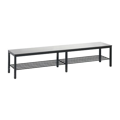 C+P, C+P Umkleidesitzbank Basic Plus, Länge 1.960 mm, inkl. Schuhrost, schwarzgrau/silbergrau