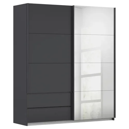Schwebetürenschrank Elara Grau 181/210/62 cm Grau 