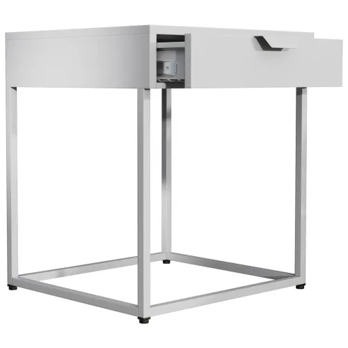 Nachttisch Flokas S 43/50/41 cm Weiss 