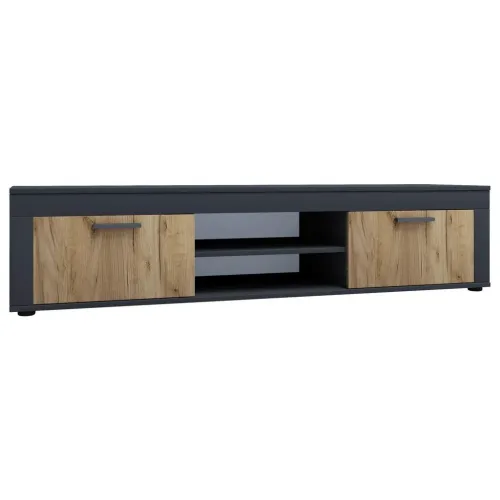 Lowboard Usilo Anthrazit, Honigeiche 