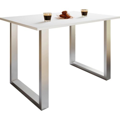 Schreibtisch Lona 110/50/76 cm Silberfarben, Weiss 