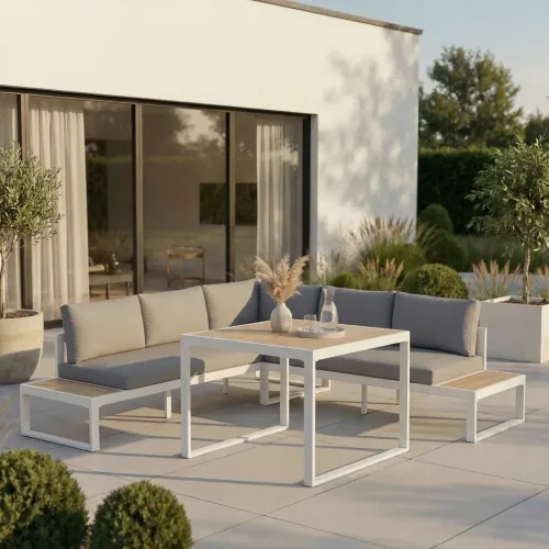 Bessagi Garden, Dining-loungeset Leandra 4-teilig 
