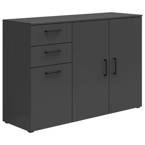 Kommode Multistauraum Graphitfarben , 120/83/40 cm , 2 Schublade(n) 