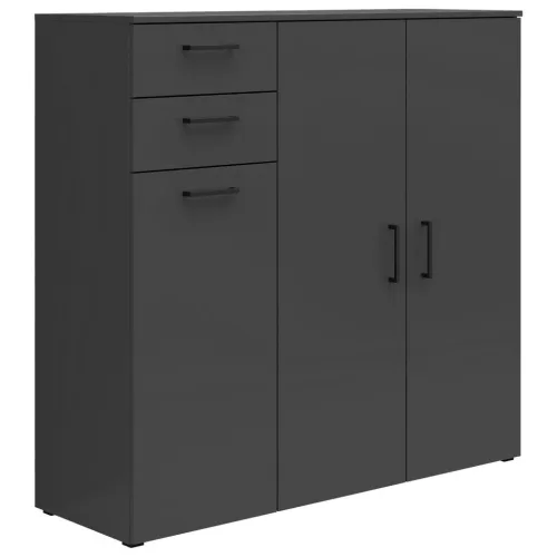 Kommode Multistauraum Graphitfarben , 120/115/40 cm , 2 Schublade(n) 
