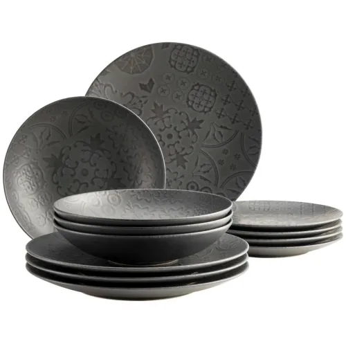 Tafelservice Trad. Tiles Schwarz 