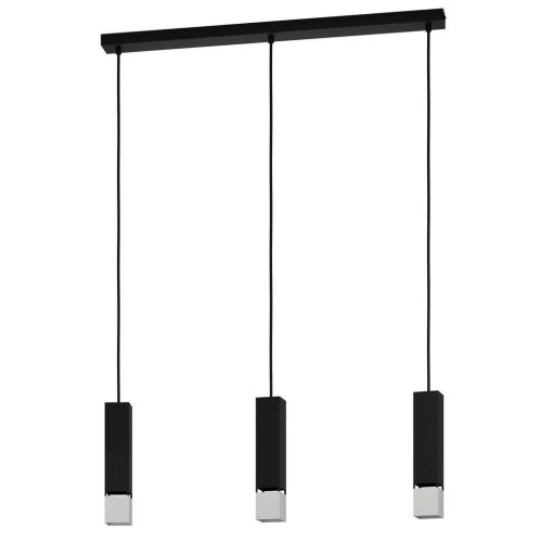 Eglo, Eglo Pendellampe Butrano Schwarz/Silber Stahl 5.5 cm 110 cm - Pendellampe