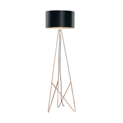 LIVIQUE, Stehlampe Camporale Schwarz Stahl/Stoff 154 cm - Stehlampe