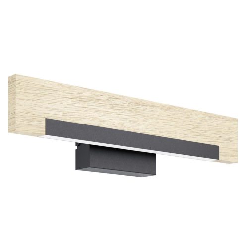 Eglo, Eglo Wandlampe Camacho Braun/Schwarz/Weiss Stahl/Holz 7.5 cm 10.5 mm - LED - Lichtfarbe: Warmweiss - Material: Holz/Stahl - Wandlampe- LED