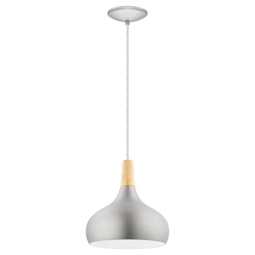 LIVIQUE, Pendellampe Sabinar Braun/Silber Stahl/Holz 110 cm - Farbe: silber-braun - Material: Holz/Stahl - Pendellampe