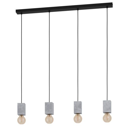 Eglo, Eglo Pendellampe Prestwick 3 Grau/Schwarz Beton/Stahl 5.5 cm 92.5 cm - Farbe: schwarz/grau - Material: Stahl/Beton - Pendellampe
