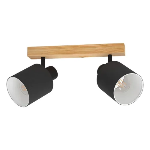 Eglo, Eglo Deckenlampe Batallas 2 Spot Holz Schwarz | 28 W
