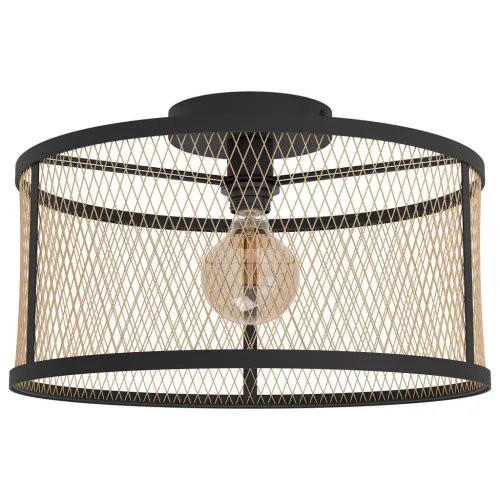 Eglo, Eglo Deckenlampe Dellow Schwarz Stahl 0 cm 0 cm - Farbe: Schwarz/Messing - Deckenlampe