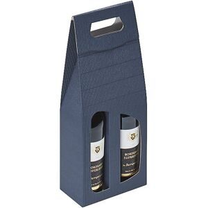 ratioform, Flaschen-Geschenkträger mit Tragegriff, Innen-LxBxH 180 x 90 x 365 mm, blau, ab 8 Stk ratioform