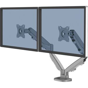 Fellowes, Fellowes Doppelmonitor-Arm Eppa höhenverstellbar 480 x 1000 X 560 mm 39 Zoll Silber