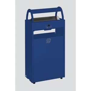 VAR, Abfallsammler mit Ascher und Regenschutzdach, Volumen 60 l, BxHxT 480 x 960 x 250 mm, blau RAL 5010 VAR