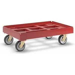 rolltainer®, Transportroller, verschweisst, TK 300 kg, BxT 410 x 610 mm, Rollen-Ø 100 mm