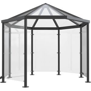 wsm®, Achteck-Raucherpavillon Modell Paris (o. Seitenwände), anthrazitgrau RAL 7016