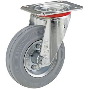 Wicke, Wicke Lenkrolle Vollgummi, Stahlblechfelge, spurlos, Ø x Breite 125 x 38 mm, TK 100 kg