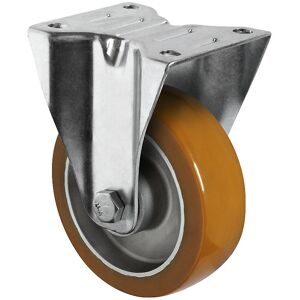 CASCOO, CASCOO Bockrolle AAU5, mit Rad-ø 125 mm x B 40 mm, Aluminium-Felge, Polyurethan-Lauffläche, braun, Doppelkugellager, bis 300 kg