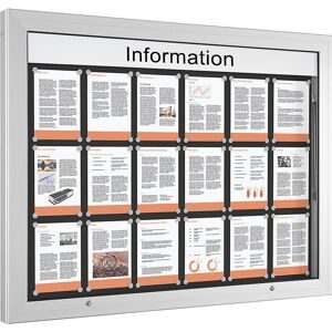 kaiserkraft Schaukasten, Türöffnung 90° nach oben, für Format DIN A0, Rückwand anthrazitgrau