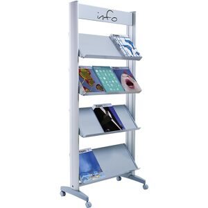 Paperflow, Paperflow Prospektständer 12 x A4 Dokumente Silber