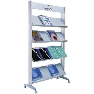 Paperflow, Paperflow Prospektständer 16x DIN A4 Silber