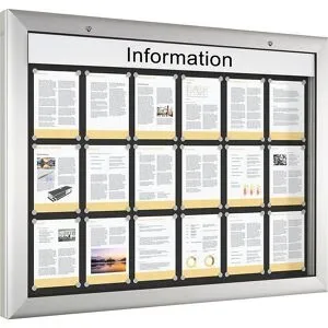 kaiserkraft Schaukasten für Innen- und Außenbereich, Querformat, für DIN A0, Türöffnung 180° nach unten