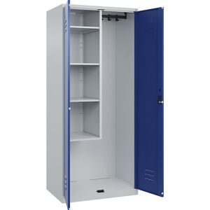 C+P, C+P Putzmittel-Spind Classic PLUS, 2 Abteile, HxBxT 1.850 x 800 x 500 mm, lichtgrau, enzianblau, Zylinderschloss