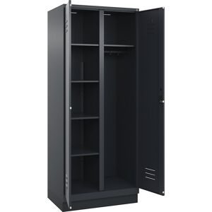 C+P, C+P Mehrzweck-Putzmittelschrank Classic PLUS, Sockel, 2 Abteile, HxBxT 1.950 x 800 x 500 mm, anthrazitgrau, anthrazitgrau, Zylinderschloss