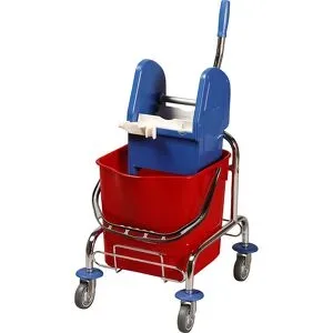 EVO-PRODUCTS, Einfach-Fahreimer Chrom I, 1x 25 Liter, Mopp-Presse