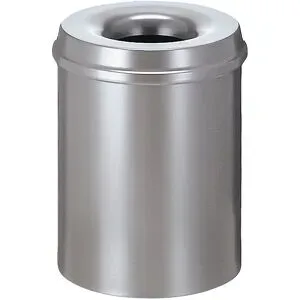 undefined, Abfallsammler 15 L selbstlöschend, Korpus silber/Deckel silber