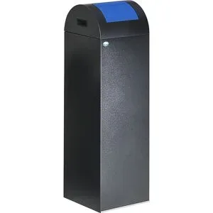 VAR, Selbstlöschende Wertstoff-Abfallsammler 85R, antiksilber/blau