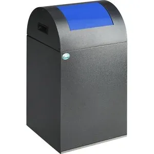 VAR, Selbstlöschende Wertstoff-Abfallsammler 40R, antiksilber/blau