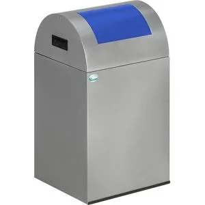 VAR, Selbstlöschende Wertstoff-Abfallsammler 40R, silber/blau
