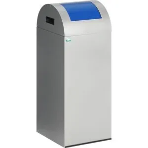 VAR, Selbstlöschende Wertstoff-Abfallsammler 55R, antiksilber/blau