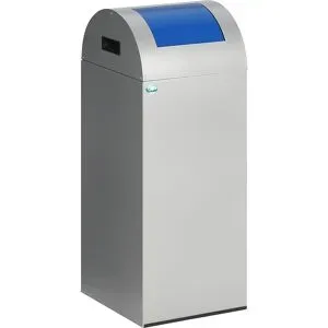 VAR, Selbstlöschende Wertstoff-Abfallsammler 55R, silber/blau