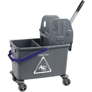 Nasswischwagen, 1 x 35-l-Fahreimer mit modularer Trennwand, gummierte Lenkrollen Sprintus