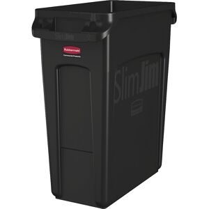 RUBBERMAID, Abfallbehälter Slim Jim®, Kunststoff, Fassungsvermögen 60 Liter, schwarz